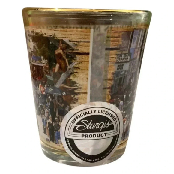 ** SOLD ** Vintage Official Sturgis Glass Souvenir Sturgis Motorcycle Rally - Picture 4 of 5